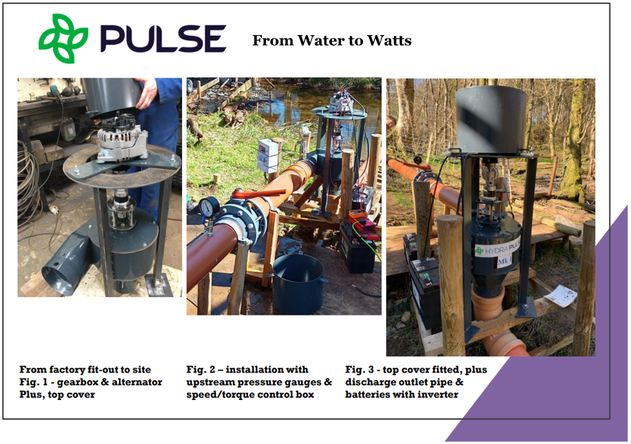 HydraPulse Mk1 hydro installation on site
